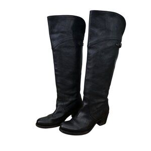 Frye Jane Tall Over the Knee Riding Boots Leather Black 7